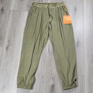 Ramy Brook Crop Jogger Pants Women's XS Olive Drawstring New